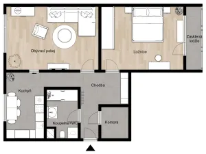 Pronájem bytu 2+1, Chrudim, Husova, 66 m2