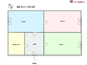 Pronájem bytu 2+1, Cheb, Hálkova, 52 m2