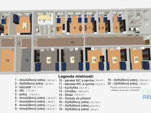 Pronájem ubytování, Přerov nad Labem, 445 m2