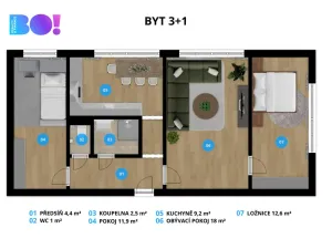 Prodej bytu 3+1, Ostrava, Nádražní, 60 m2
