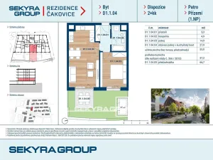 Prodej bytu 2+kk, Praha - Čakovice, Marie Podvalové, 53 m2