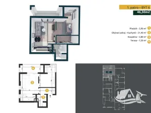 Prodej bytu 2+kk, Bar, Černá Hora, 42 m2