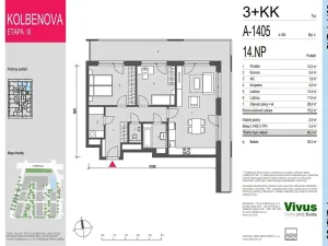 Prodej bytu 3+kk, Praha - Vysočany, Smržových, 80 m2