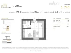 Prodej bytu 1+kk, Praha - Sedlec, Suchdolská, 26 m2
