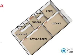 Prodej bytu 3+1, Třebíč - Horka-Domky, Čeloudova, 71 m2