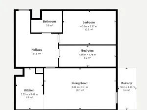 Pronájem bytu 3+kk, Praha - Modřany, Plevenská, 64 m2