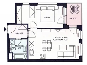 Pronájem bytu 2+kk, Praha - Malešice, Azzoniho, 51 m2