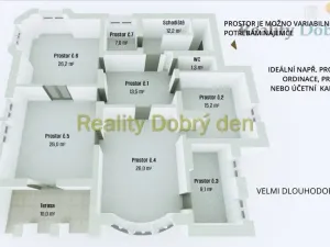 Pronájem ordinace, Opava, Tyršova, 124 m2