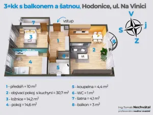 Prodej bytu 3+kk, Hodonice, Na Vinici, 83 m2