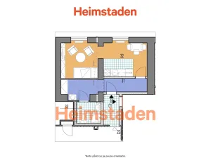 Pronájem bytu 1+kk, Havířov - Město, Stavbařská, 30 m2