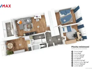 Pronájem bytu 3+1, Praha - Kobylisy, Famfulíkova, 67 m2