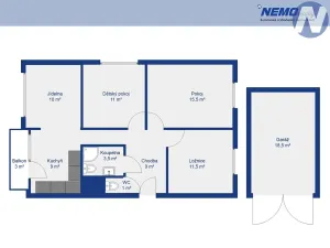 Prodej bytu 4+1, Prachatice, Borová, 71 m2