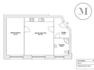 Pronájem bytu 2+kk, České Budějovice, Novohradská, 50 m2