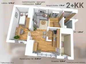 Pronájem bytu 2+kk, Praha - Krč, Bystřická, 41 m2