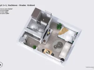 Prodej bytu 1+1, Hradec Králové, Vachkova, 27 m2