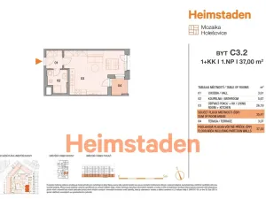 Pronájem bytu 1+kk, Praha - Holešovice, Vrbenského, 37 m2