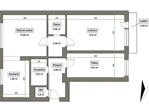 Pronájem bytu 3+kk, Kroměříž, Moravská, 62 m2