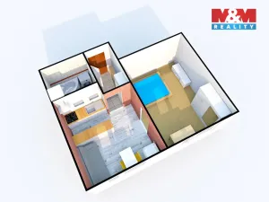 Pronájem bytu 1+1, Děčín - Děčín IX-Bynov, Kyjevská, 34 m2