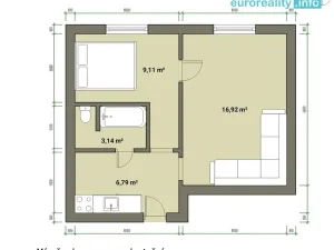 Prodej bytu 2+kk, Habartov, Čs. armády, 36 m2