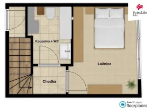 Pronájem bytu 2+kk, Praha - Hloubětín, Mezitraťová, 53 m2