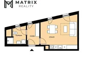 Pronájem bytu 1+kk, Pardubice, Nová Tesla, 32 m2