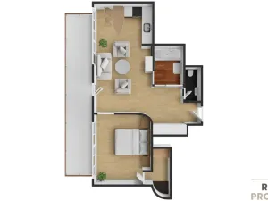 Pronájem bytu 2+kk, Praha, Masarykovo nábřeží, 51 m2