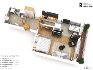 Prodej bytu 1+1, Praha - Bohnice, Toruňská, 46 m2