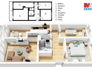 Prodej bytu 3+1, Praha - Prosek, Kytlická, 79 m2