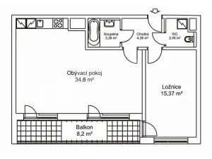 Prodej bytu 2+kk, Praha - Letňany, Chlebovická, 60 m2