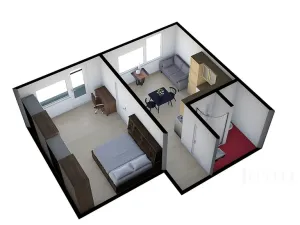 Pronájem bytu 1+1, Písek, nábřeží 1. máje, 36 m2