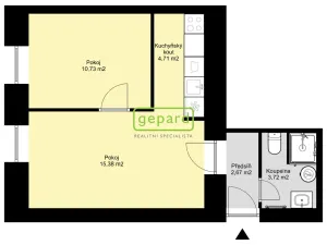 Pronájem bytu 2+kk, Brno - Zábrdovice, Slepá, 37 m2