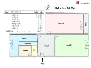Prodej bytu 2+1, Chodov, U Porcelánky, 63 m2
