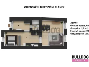 Pronájem bytu 2+kk, Velvary, Chržínská, 53 m2