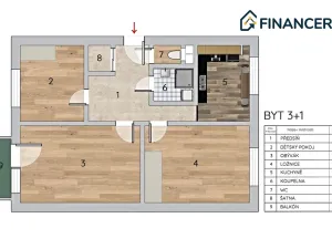 Pronájem bytu 3+1, Slavkov u Brna, Zlatá Hora, 77 m2