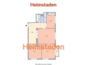 Pronájem bytu 3+1, Ostrava - Mariánské Hory, Zelená, 76 m2