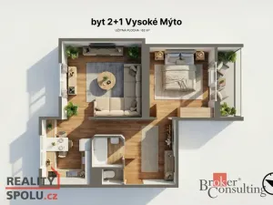 Prodej bytu 2+1, Vysoké Mýto, Ležáků, 51 m2