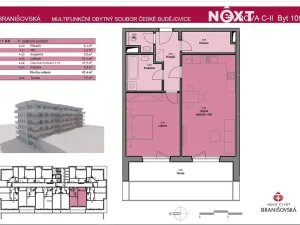 Pronájem bytu 2+kk, České Budějovice, 67 m2