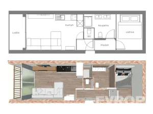 Prodej bytu 1+1, Jiřetín pod Bukovou, 41 m2
