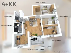 Pronájem bytu 4+kk, Chrášťany, Oranžová, 79 m2