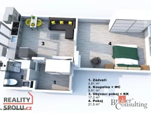 Prodej bytu 2+1, Hradec Králové, Okružní, 50 m2