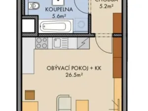 Pronájem bytu 2+kk, Praha - Ruzyně, Stočesova, 53 m2
