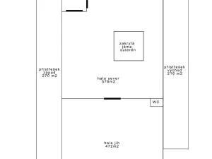 Pronájem skladu, Slapy, 1244 m2