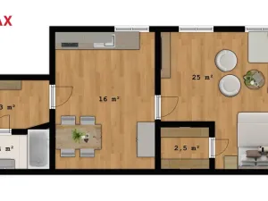 Pronájem bytu 1+1, Nová Paka, Masarykovo náměstí, 50 m2