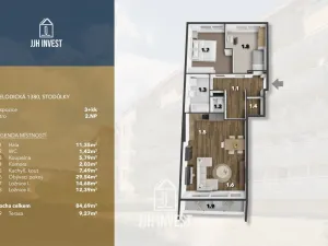 Prodej bytu 3+kk, Praha - Stodůlky, Melodická, 85 m2