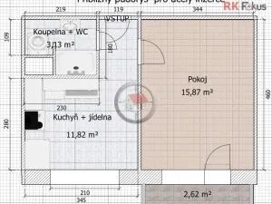 Pronájem bytu 1+1, Třebíč - Nové Dvory, Maxima Gorkého, 33 m2