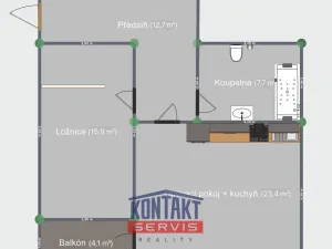 Pronájem bytu 2+kk, České Budějovice, B. Smetany, 64 m2