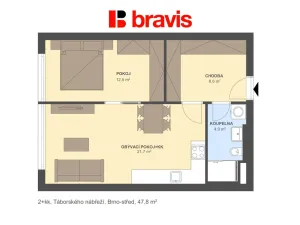 Pronájem bytu 2+kk, Brno - Štýřice, Vídeňská, 50 m2