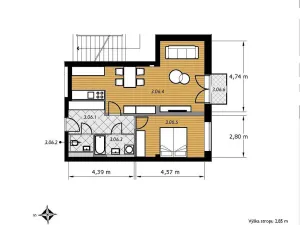 Pronájem bytu 2+kk, Zlín, Ševcovská, 61 m2