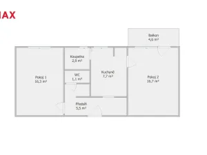 Pronájem bytu 2+1, Náměšť nad Oslavou, Husova, 50 m2