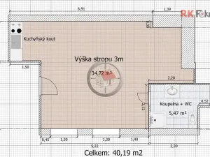 Pronájem bytu 1+kk, Moravské Budějovice, nám. ČSA, 40 m2